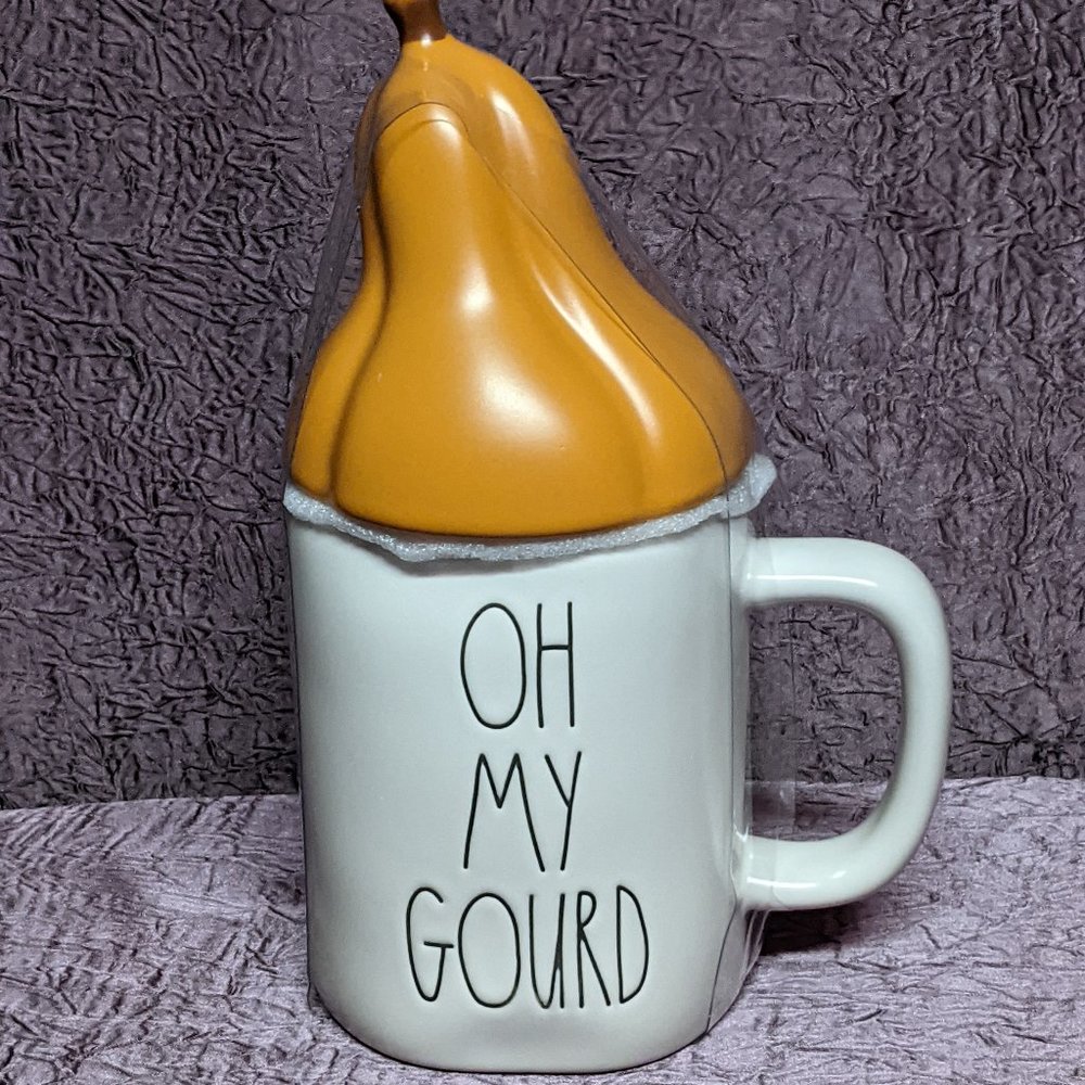Rae Dunn Oh My Gourd mug with lid